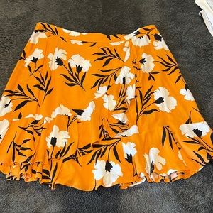 Floral fake wrap mini skirt